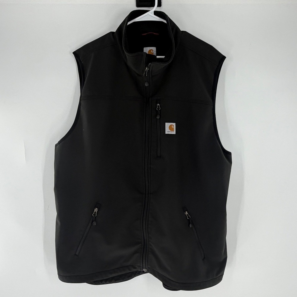 Carhartt Crowley Softshell Vest Black Mens 2XL Tall Full Zip 102219 001